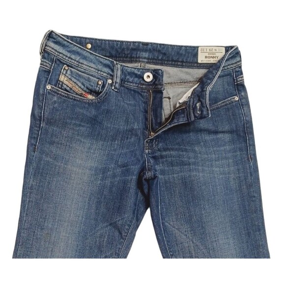Diesel Ronhy Wash 008IG Stretch, Women's Size 29 Straight Leg Faded Blue Jean - Picture 1 of 12